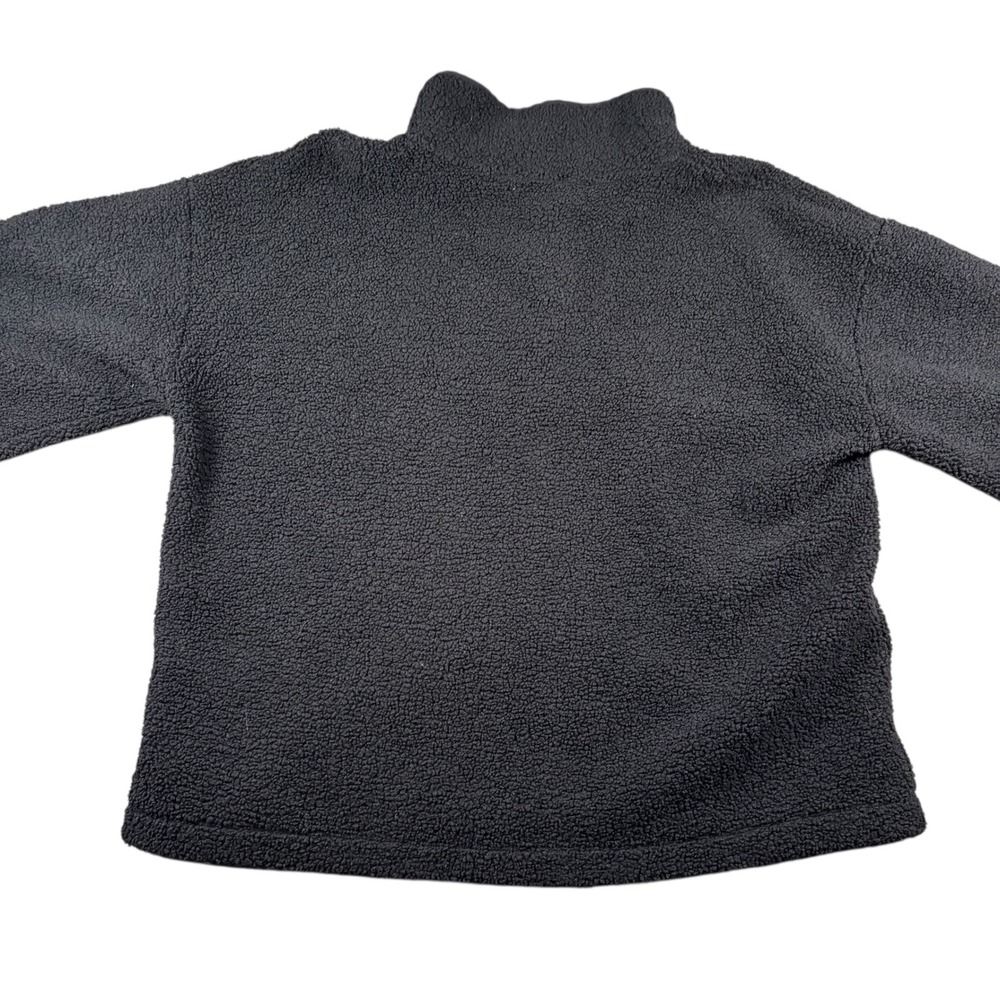LOFT Black White Fair Isle Fleece Pullover Sweater Women XXL Snap Neck Cozy Boxy - Picture 3 of 8